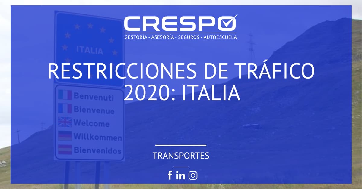 Restricciones circulación 2020: Italia