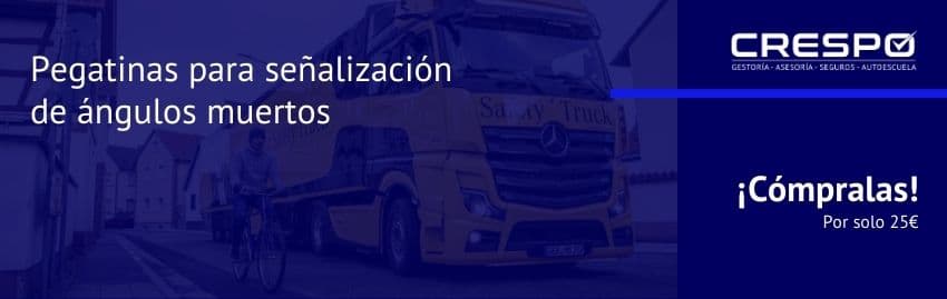 Banner pegatinas ángulos muertos camión Francia